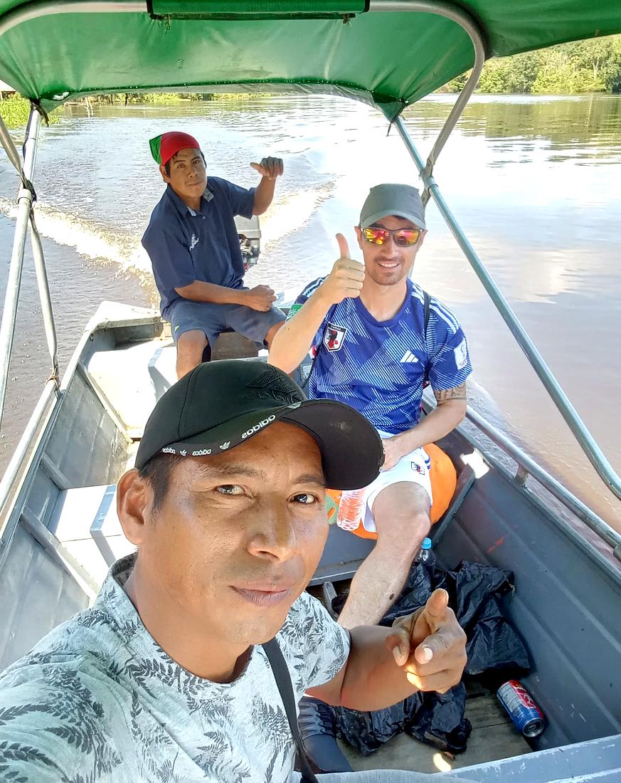 On the river with our guides